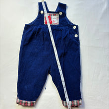 Load image into Gallery viewer, Vintage Puppy Patch Blue Overalls 6-9 months
