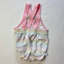 Load image into Gallery viewer, Vintage Healthtex Birds Rainbow Striped Sunsuit 0-3 Months
