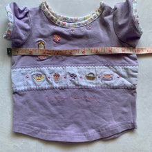 Load image into Gallery viewer, Vintage Tea Party Purple Shirt 0-3 months
