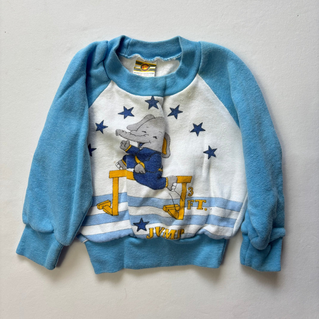 Vintage Elephant Jumping Sweater 3-6 months