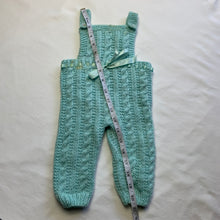 Load image into Gallery viewer, Vintage Mint Blue Knit Overalls 3-6 months
