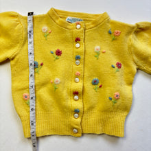 Load image into Gallery viewer, Vintage Yellow Flower Knit Sweater Shirt 2/3t *flaw
