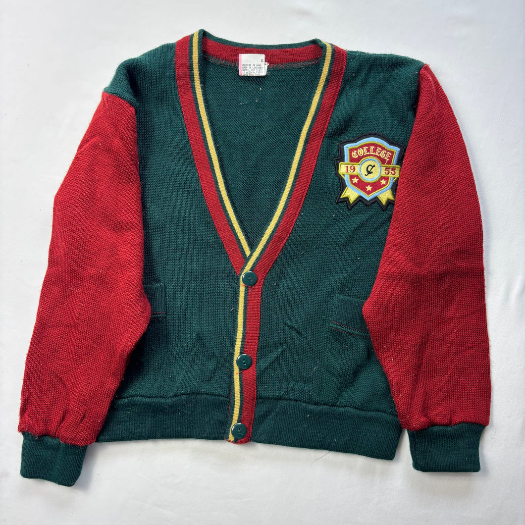Vintage 90s College Varsity Cardigan Sweater 5t/6