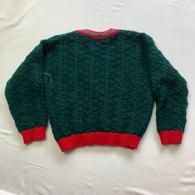 Load image into Gallery viewer, Vintage Green/Red Cardigan 3/4t
