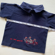 Load image into Gallery viewer, Vintage Firetruck Bears Navy Shirt 12-18 months
