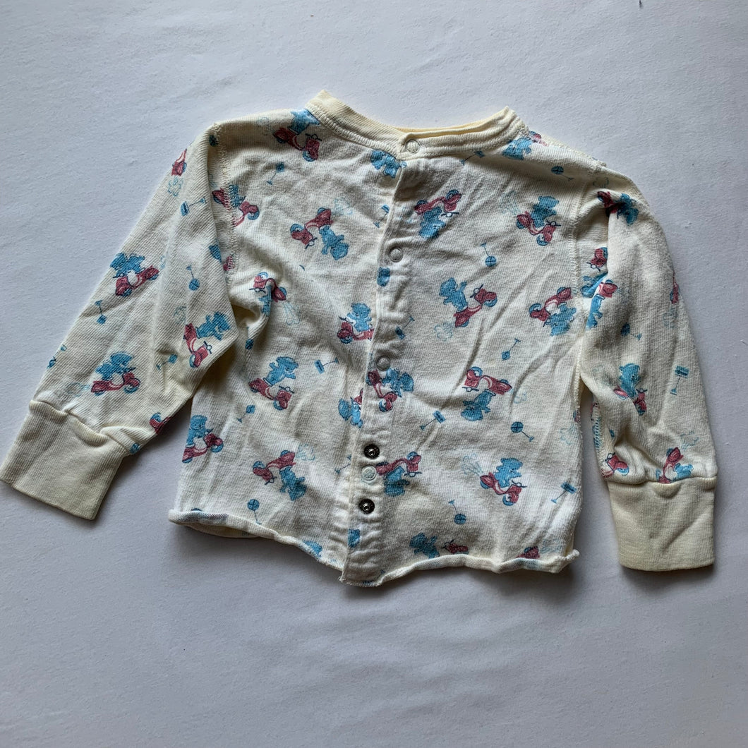 Vintage Scooter Bears Pattern PJ Top 18-24 months