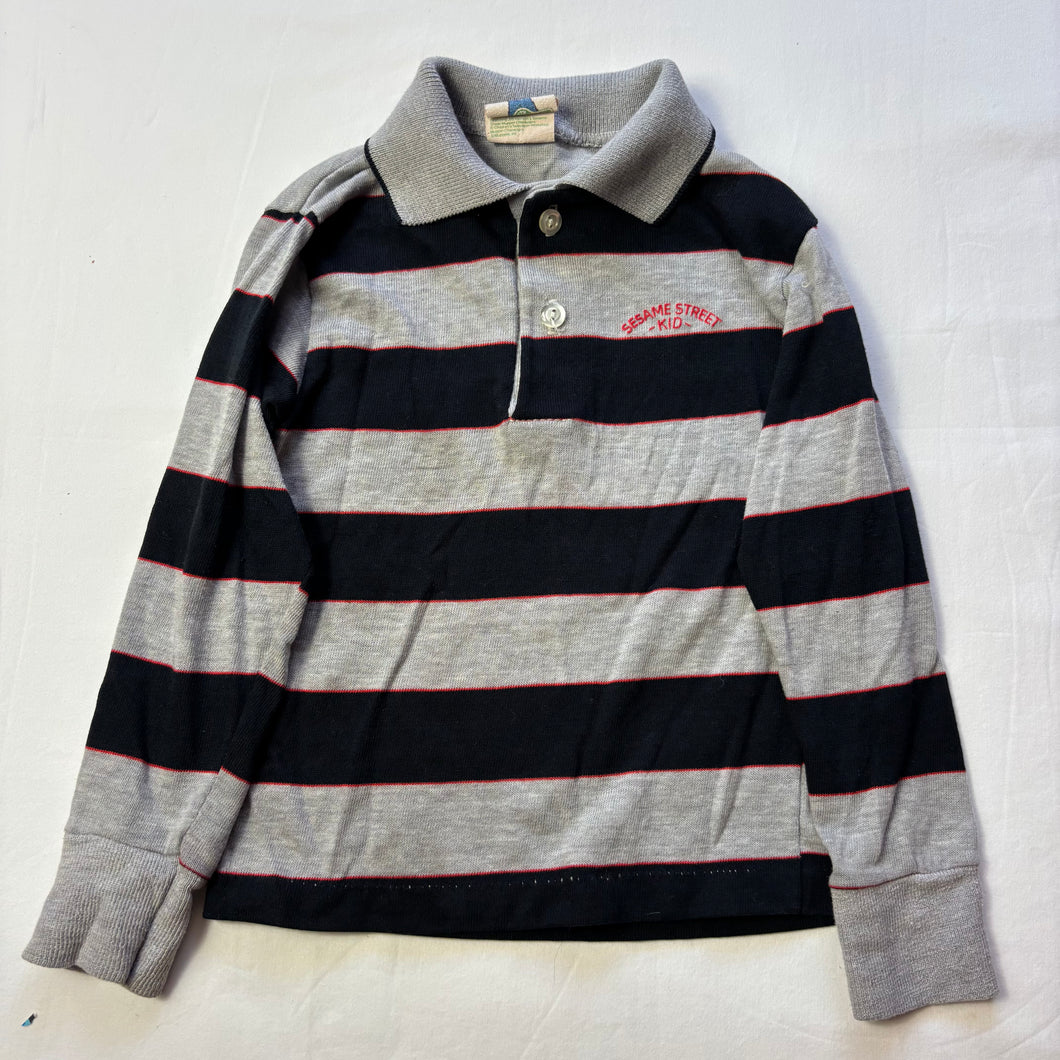 Vintage Sesame Street Kid Striped Long Sleeve 3t