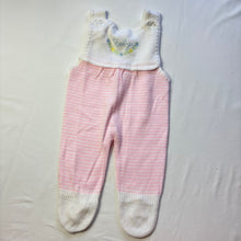 Load image into Gallery viewer, Vintage &quot;Baby&quot; Girl Knit Footed Pantsuit 3-6 months
