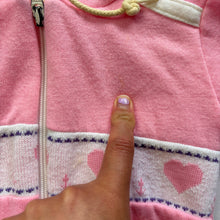 Load image into Gallery viewer, Vintage Pink Hearts Hooded Sweater 18 months
