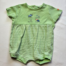 Load image into Gallery viewer, Vintage Rhinos Embroidered Green Romper 6-9 months

