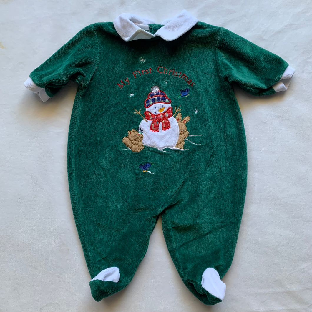 Vintage 1st Christmas Footed PJs 3 months