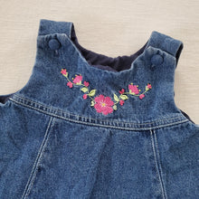 Load image into Gallery viewer, Y2k Floral Embroidered Denim Dress 24 months/2t
