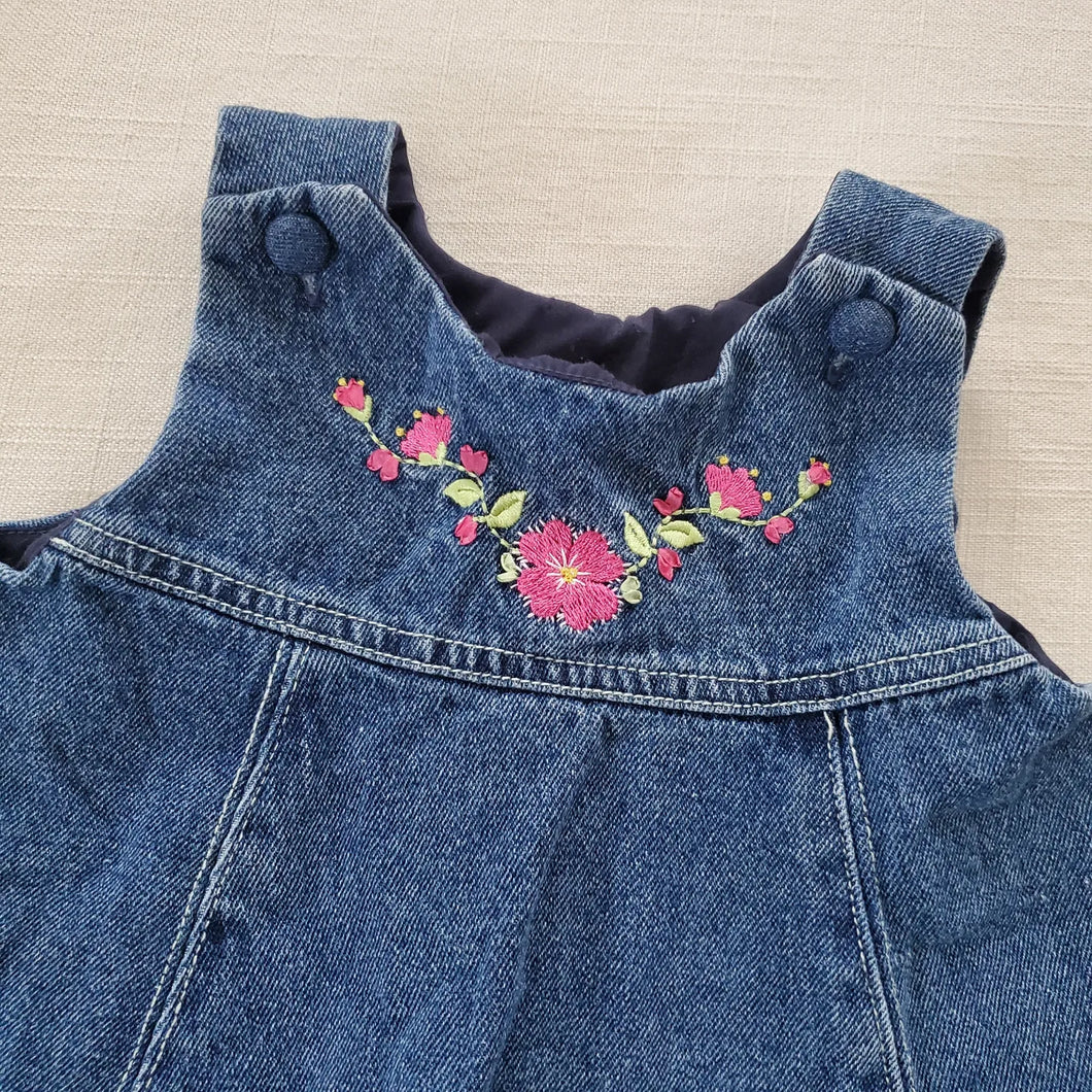 Y2k Floral Embroidered Denim Dress 24 months/2t