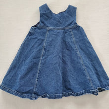 Load image into Gallery viewer, Y2k Floral Embroidered Denim Dress 24 months/2t
