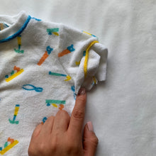 Load image into Gallery viewer, Vintage Colorful Tools Footed PJs 6 months *flaw
