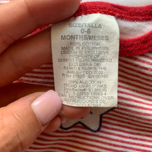 Load image into Gallery viewer, Vintage Red Striped Star Tee 6 months
