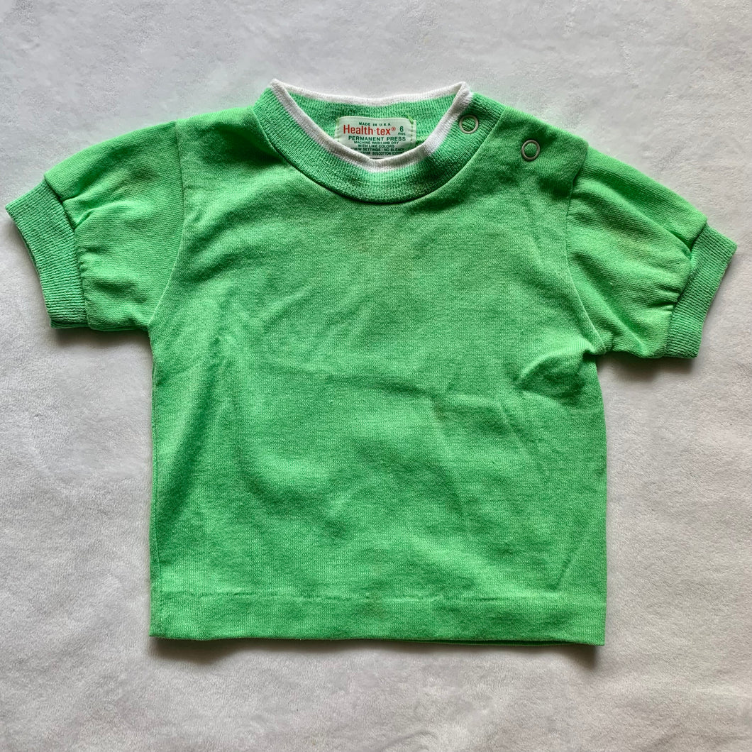 Vintage Healthtex Bright Green Tee 6 months
