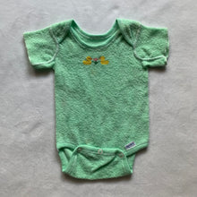 Load image into Gallery viewer, Vintage Duck Cross Stitch Green Romper 3-6 months

