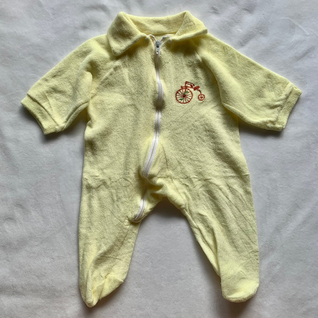 Vintage Bicycle Yellow Footed PJs newborn