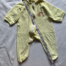Load image into Gallery viewer, Vintage Bicycle Yellow Footed PJs newborn
