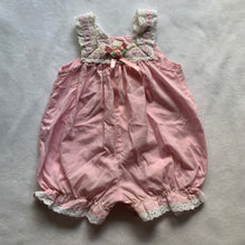 Load image into Gallery viewer, Vintage Pink Gingham Bubble Romper 6-9 months *relaxed elastic
