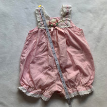 Load image into Gallery viewer, Vintage Pink Gingham Bubble Romper 6-9 months *relaxed elastic
