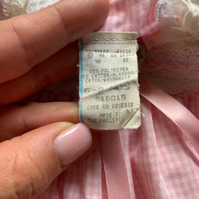 Load image into Gallery viewer, Vintage Pink Gingham Bubble Romper 6-9 months *relaxed elastic
