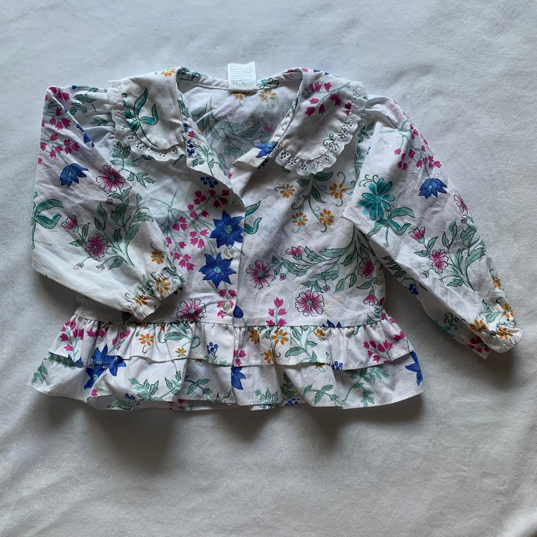 Vintage Floral Long Sleeve Blouse 18 months