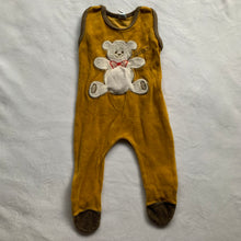 Load image into Gallery viewer, Vintage Bear Caramel Footed PJs 3-6 months
