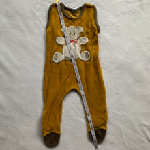Load image into Gallery viewer, Vintage Bear Caramel Footed PJs 3-6 months
