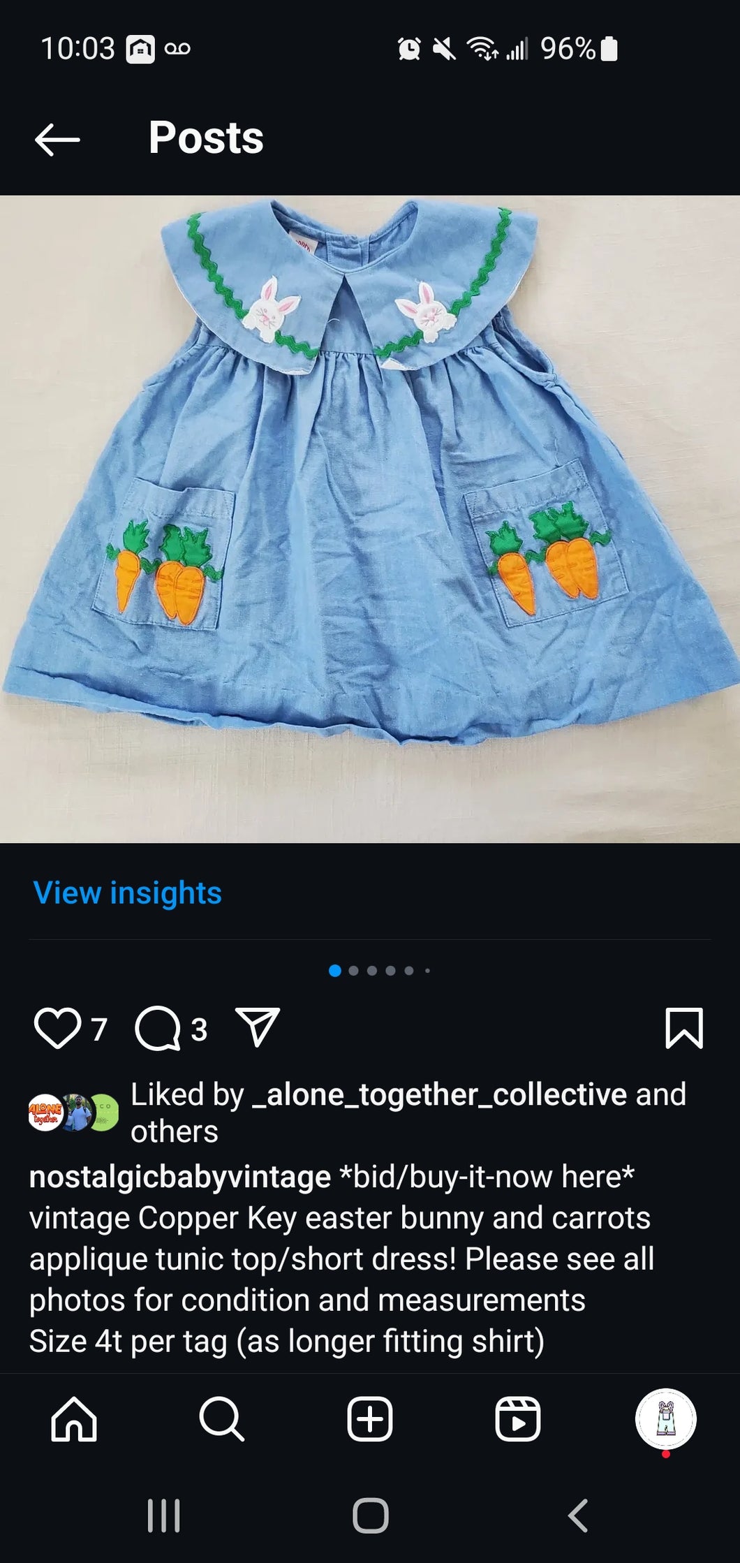 Reserved Easter carrots tunic