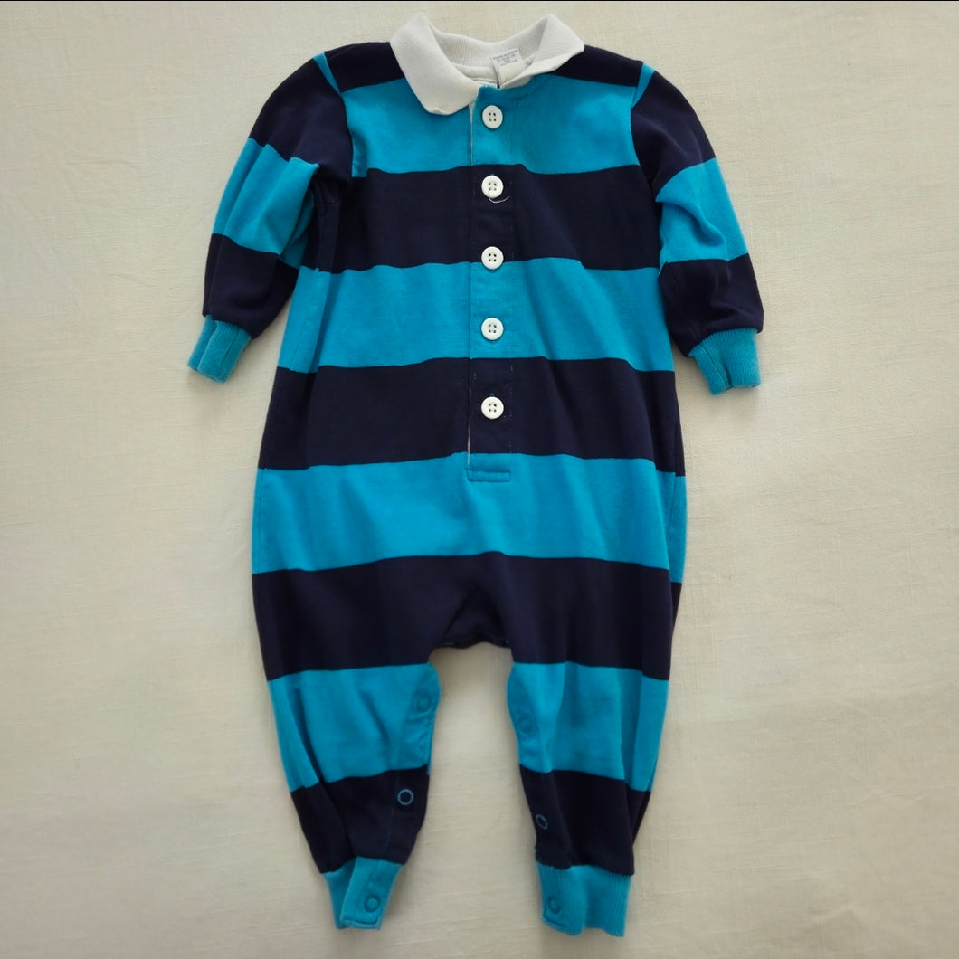 Vintage Blue Striped Bodysuit 18 months