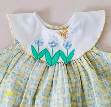 Load image into Gallery viewer, Vintage Floral + Green Plaid Dress/Top 12 months/3t
