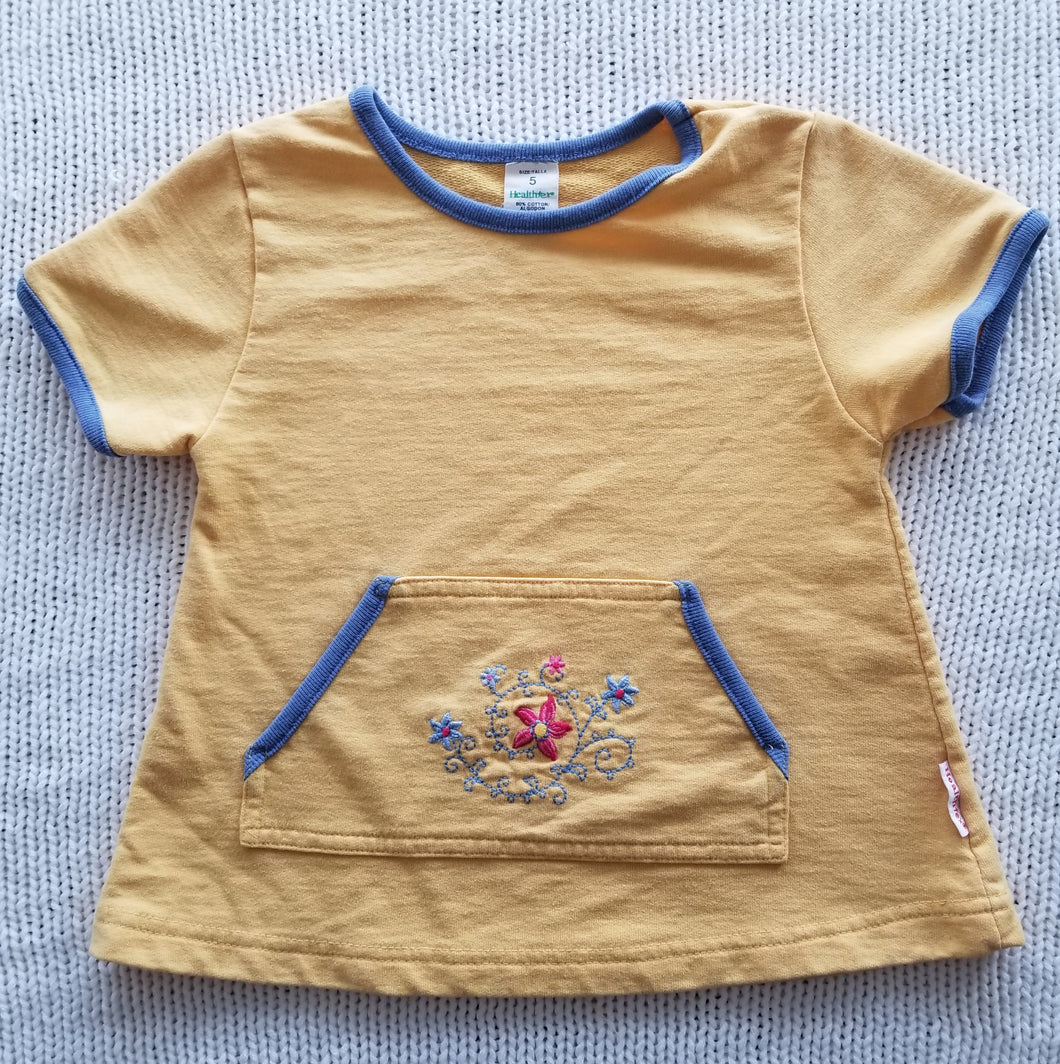 Vintage 90s Yellow Flower Shirt 5T