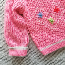 Load image into Gallery viewer, Vintage Flower Pink Knit Sweater 12-18 Month
