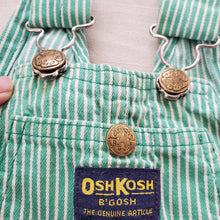 Load image into Gallery viewer, Vintage Oshkosh Green Engineer Striped Shortalls 3t
