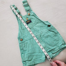 Load image into Gallery viewer, Vintage Oshkosh Green Engineer Striped Shortalls 3t
