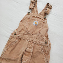 Load image into Gallery viewer, Y2k Carhartt Caramel Overalls 3t
