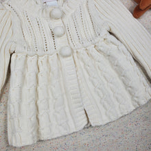 Load image into Gallery viewer, Buttonup Puff Sweater Cream Oshkosh 18 months
