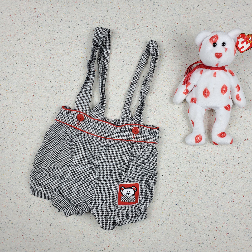 Vintage Bear Suspender Shorts 6-9 months