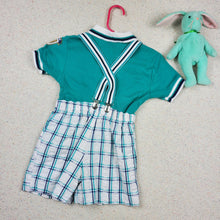 Load image into Gallery viewer, Vintage Croquet Suspender Shorts &amp; Top Set 4t
