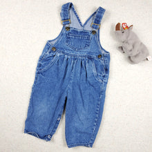 Load image into Gallery viewer, Vintage Pleated Front Denim Overalls 12 months
