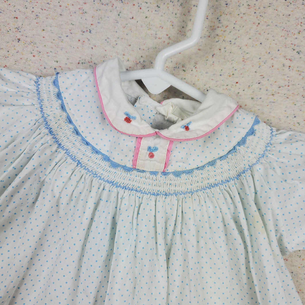 Vintage Smocked Dotted Dress 12-18 months