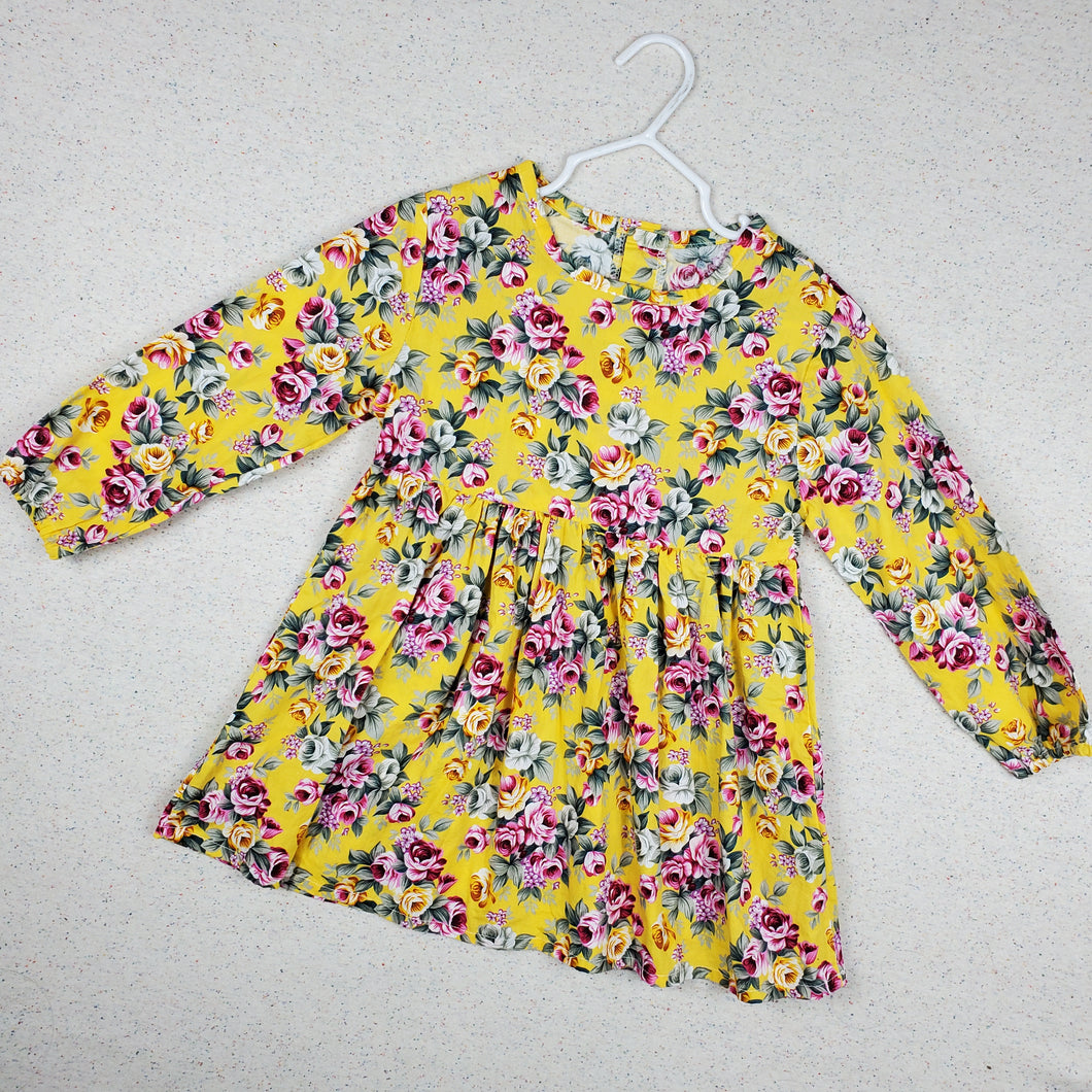 Yellow Floral Dress 3t