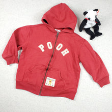 Load image into Gallery viewer, Disney Store Pooh Spellout Zipup Hoodie 4/5t
