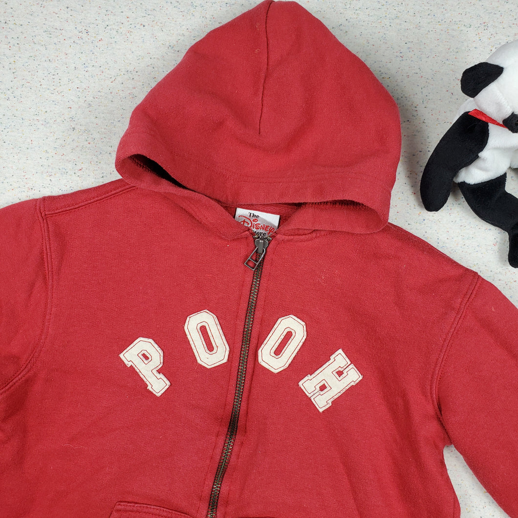 Disney Store Pooh Spellout Zipup Hoodie 4/5t