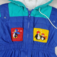 Load image into Gallery viewer, Vintage Color Block Penguin Snowsuit 24 months
