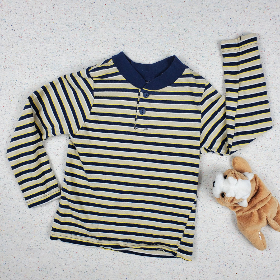 Retro Striped Long Sleeve Shirt 3t/4t