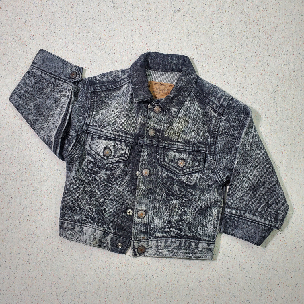 Vintage Levi's Black Acid Wash Jacket 4t