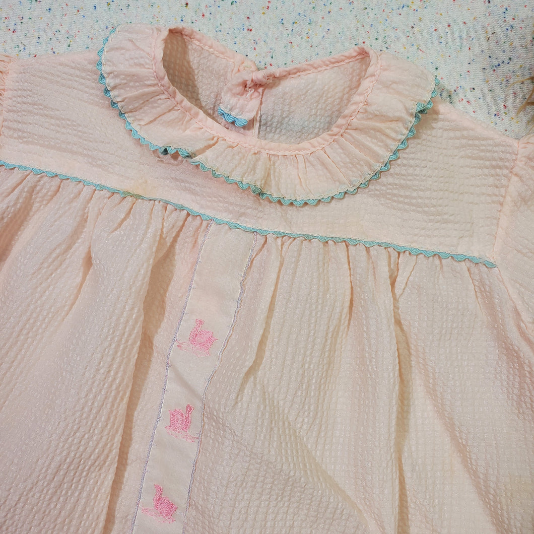 Vintage Semi-sheer Pink Dress 18 months